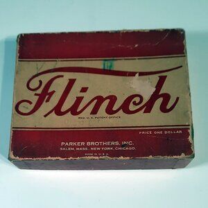 Antique Flinch Card Game Parker Brothers Complete w Rules 1930s-40s